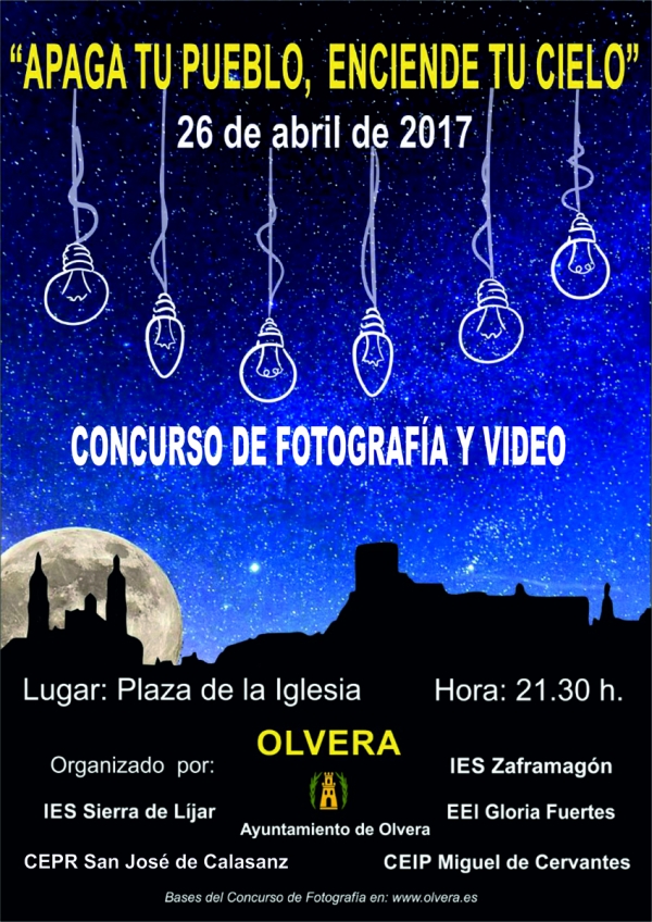 Concurso de fotografía y video: Apaga tu pueblo, enciende tu cielo