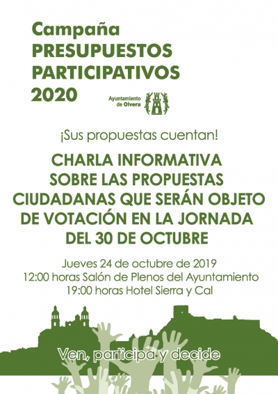 Charla informativa para dar a conocer las propuestas ciudadanas que se votarán en la jornada de votación