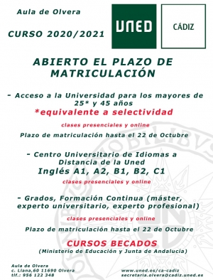 Abierto el plazo de matrícula en el Aula de la UNED