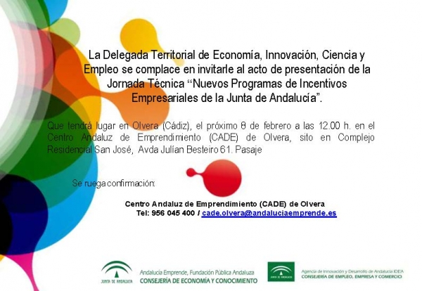 Jornada Técnica ‘Nuevos Programas de Incentivos Empresariales de la Junta de Andalucía&#039;