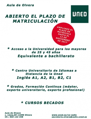 Ampliado  el plazo de matrícula en la UNED hasta el 13 de noviembre