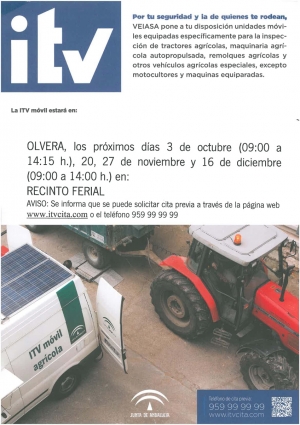 La ITV móvil estará en Olvera el próximo 3 de octubre