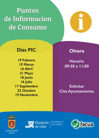 Días de atención en el Punto de Información al Consumidor de Olvera