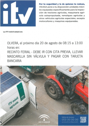 La ITV móvil agrícola en Olvera el 20 de agosto